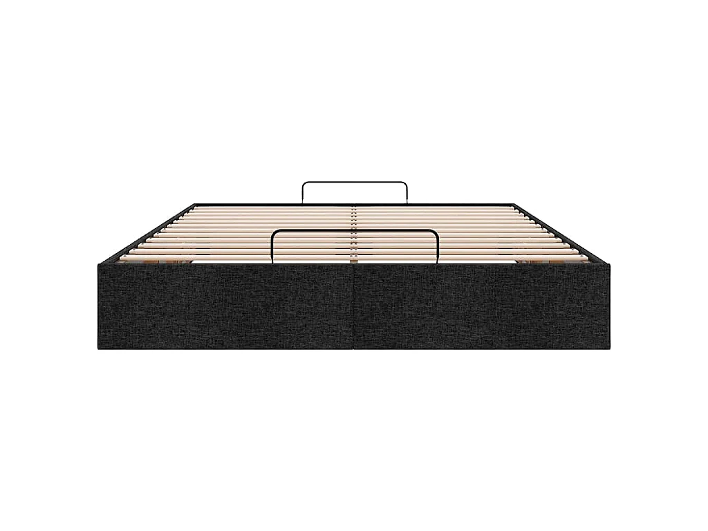 Struttura Letto Pouf senza Materasso Nero 140x190 cm in Tessuto