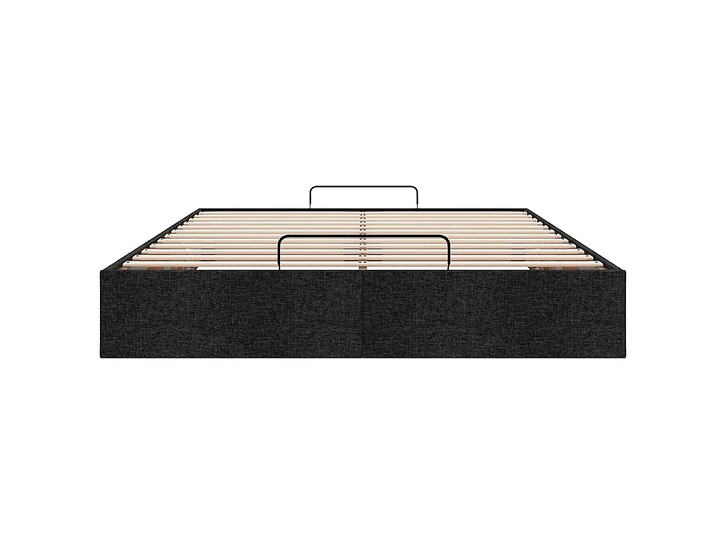 Cadre de lit ottoman sans matelas noir 140x190 cm tissu
