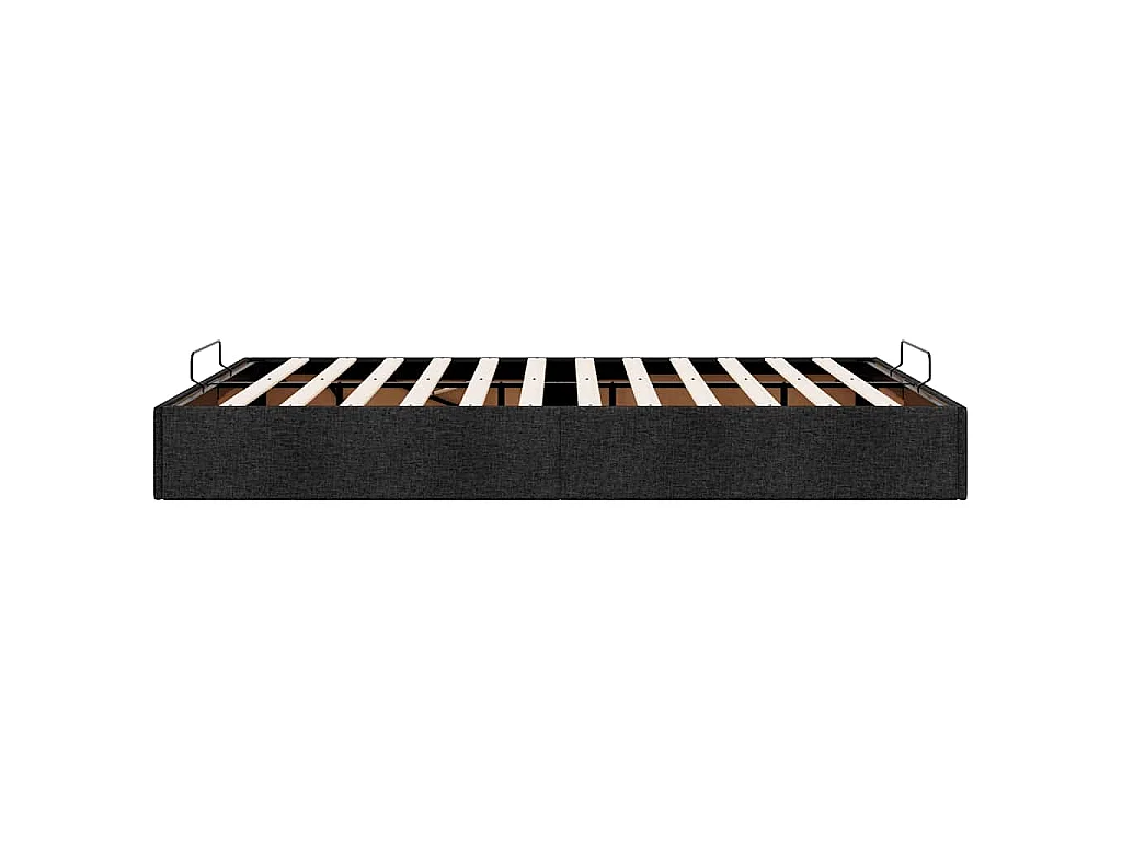 Cadre de lit ottoman sans matelas noir 140x190 cm tissu