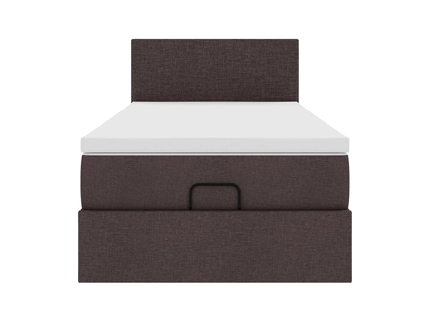 Ottoman-Bett mit Matratze & LEDs Dunkelbraun 100x200 cm Stoff