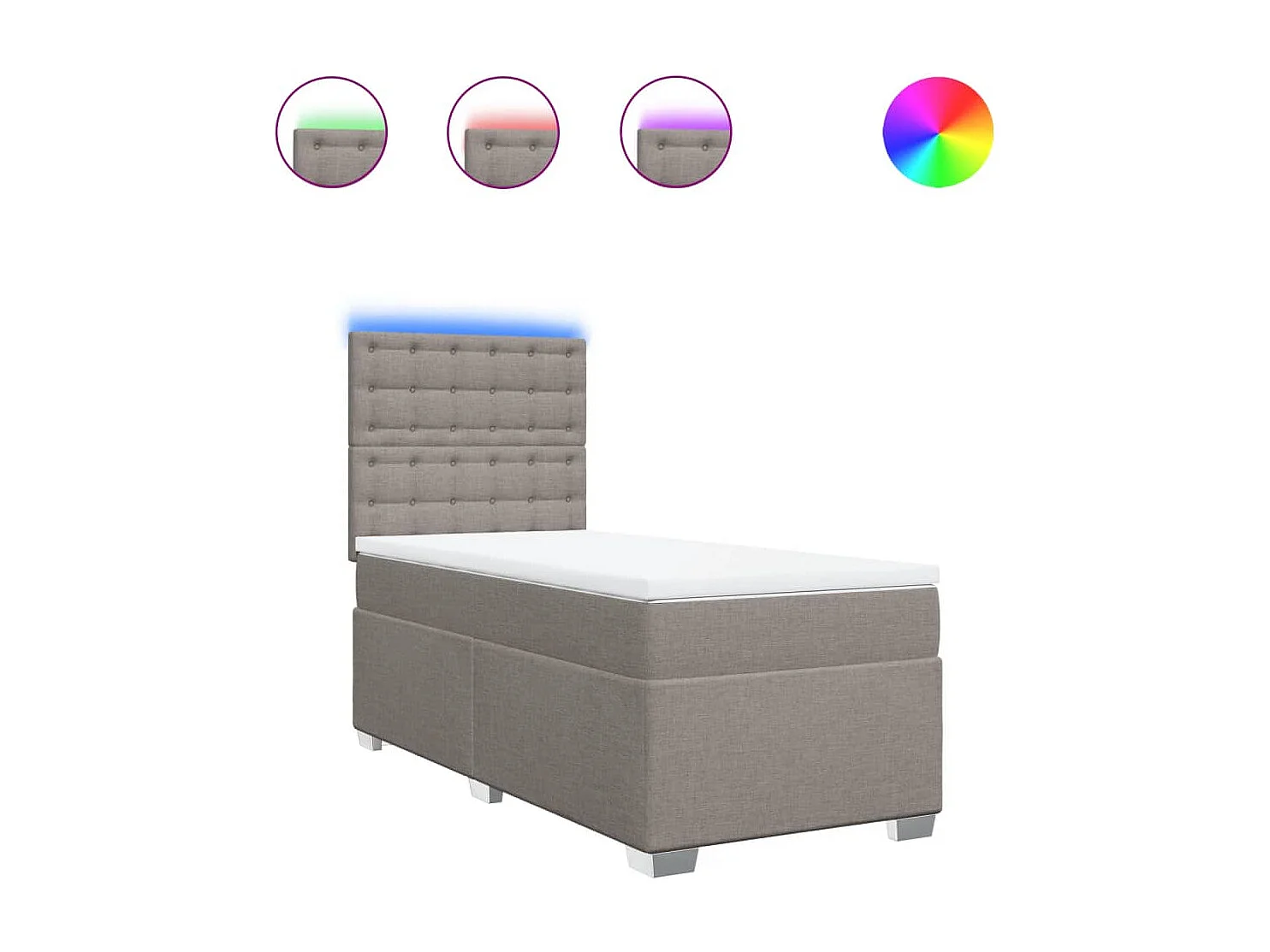 Boxspring met matras stof taupe 90x200 cm