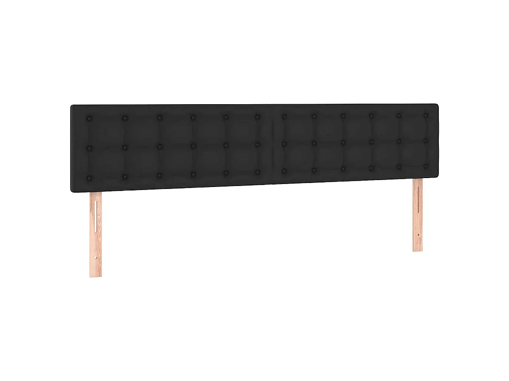 Struttura Letto Pouf con Materassi Nero 160x200 cm Similpelle