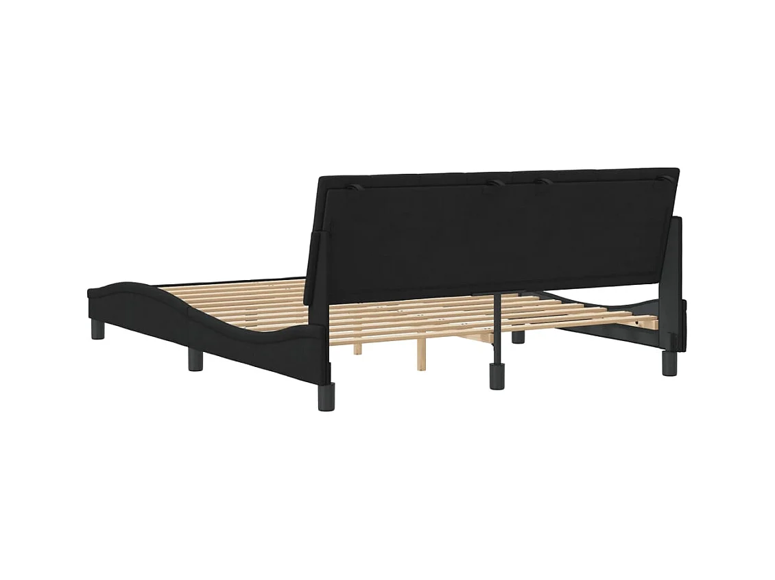 Cadre de lit sans matelas Hanko noir 160x200 cm velours