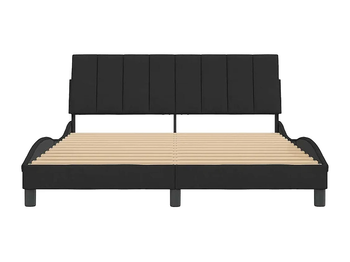 Cadre de lit sans matelas Hanko noir 160x200 cm velours