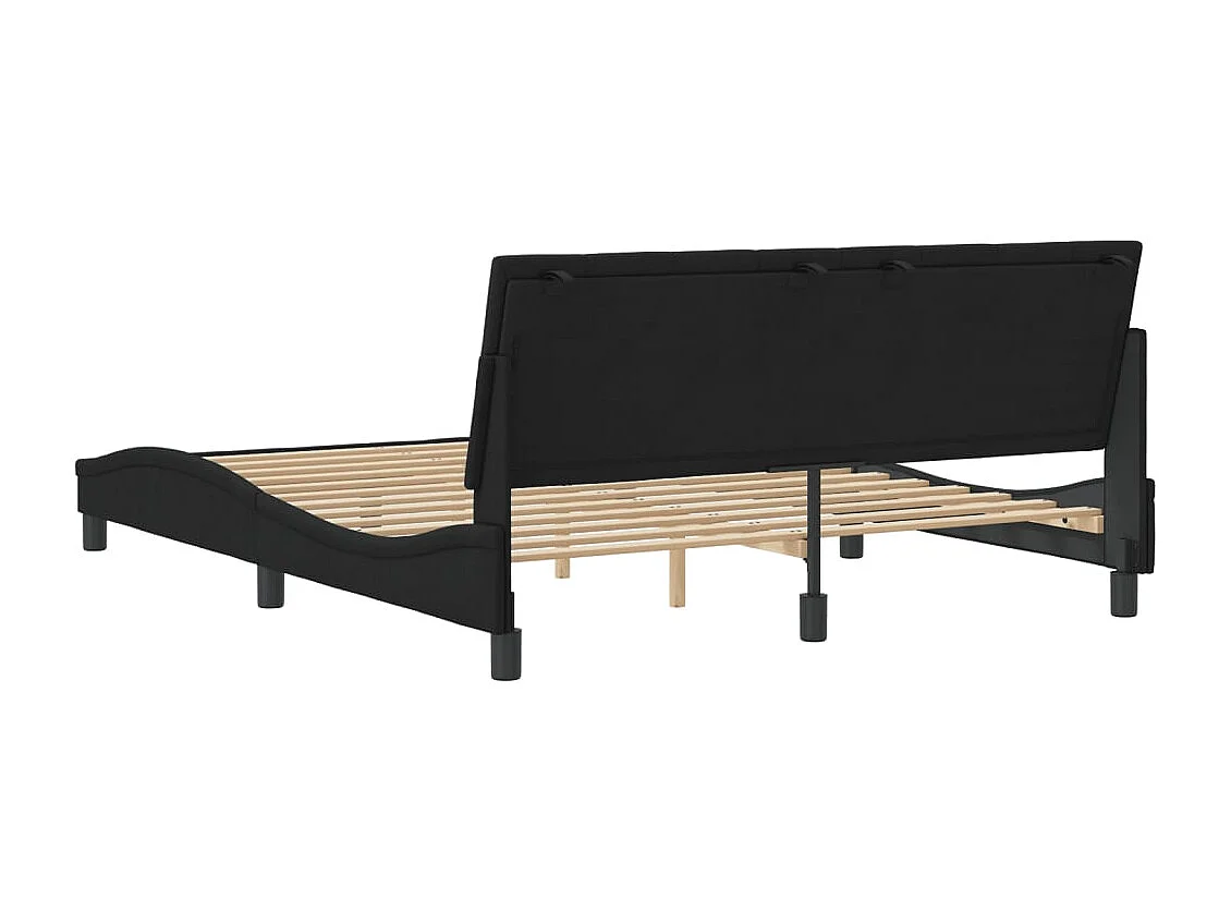 Bettgestell ohne Matratze "Hanko" Schwarz 160x200 cm Samt