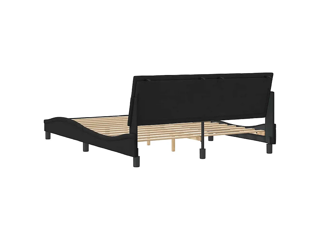 Giroletto senza Materasso Hanko Nero 160x200 cm in Velluto