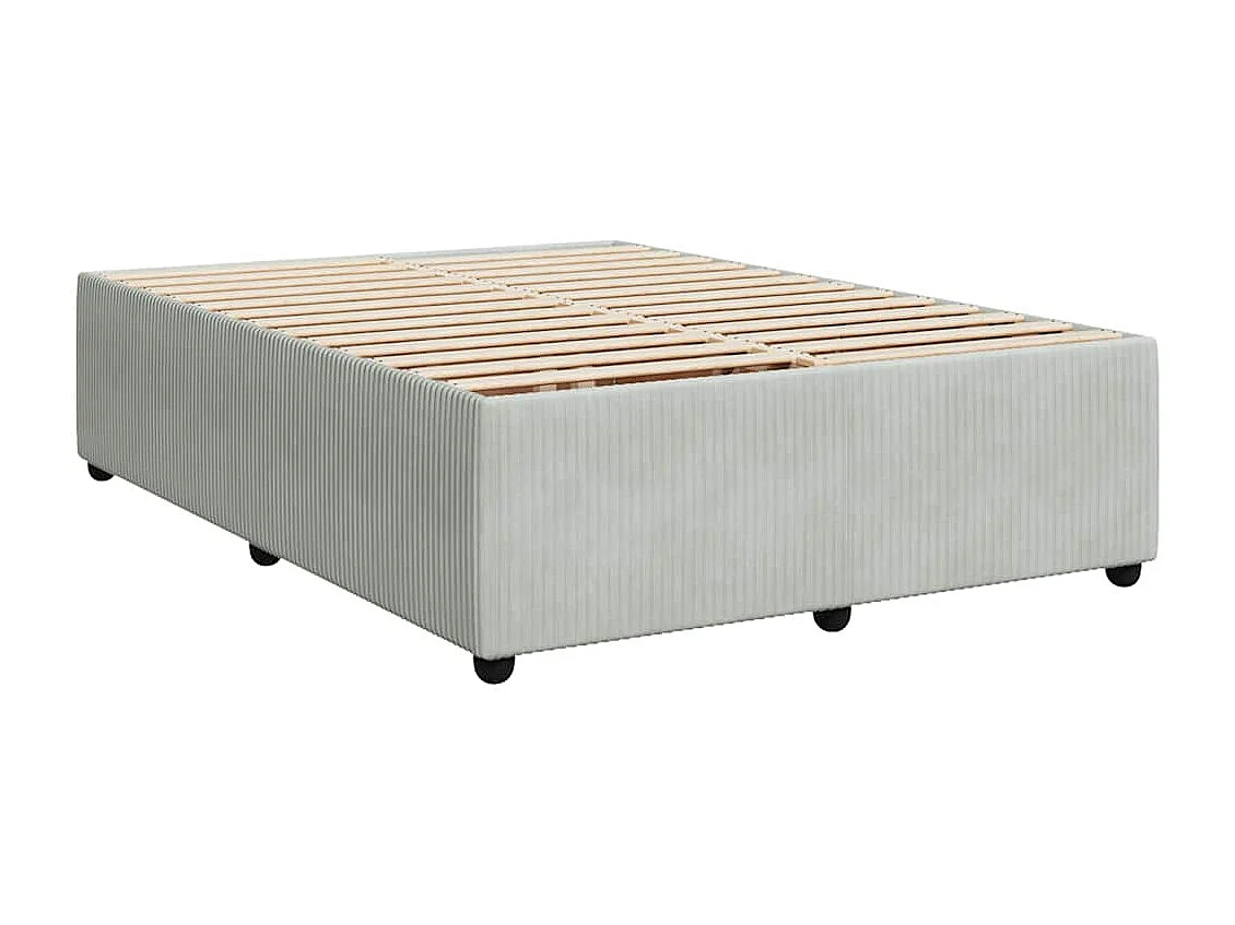 Cama box spring con colchón terciopelo gris claro 140x200 cm
