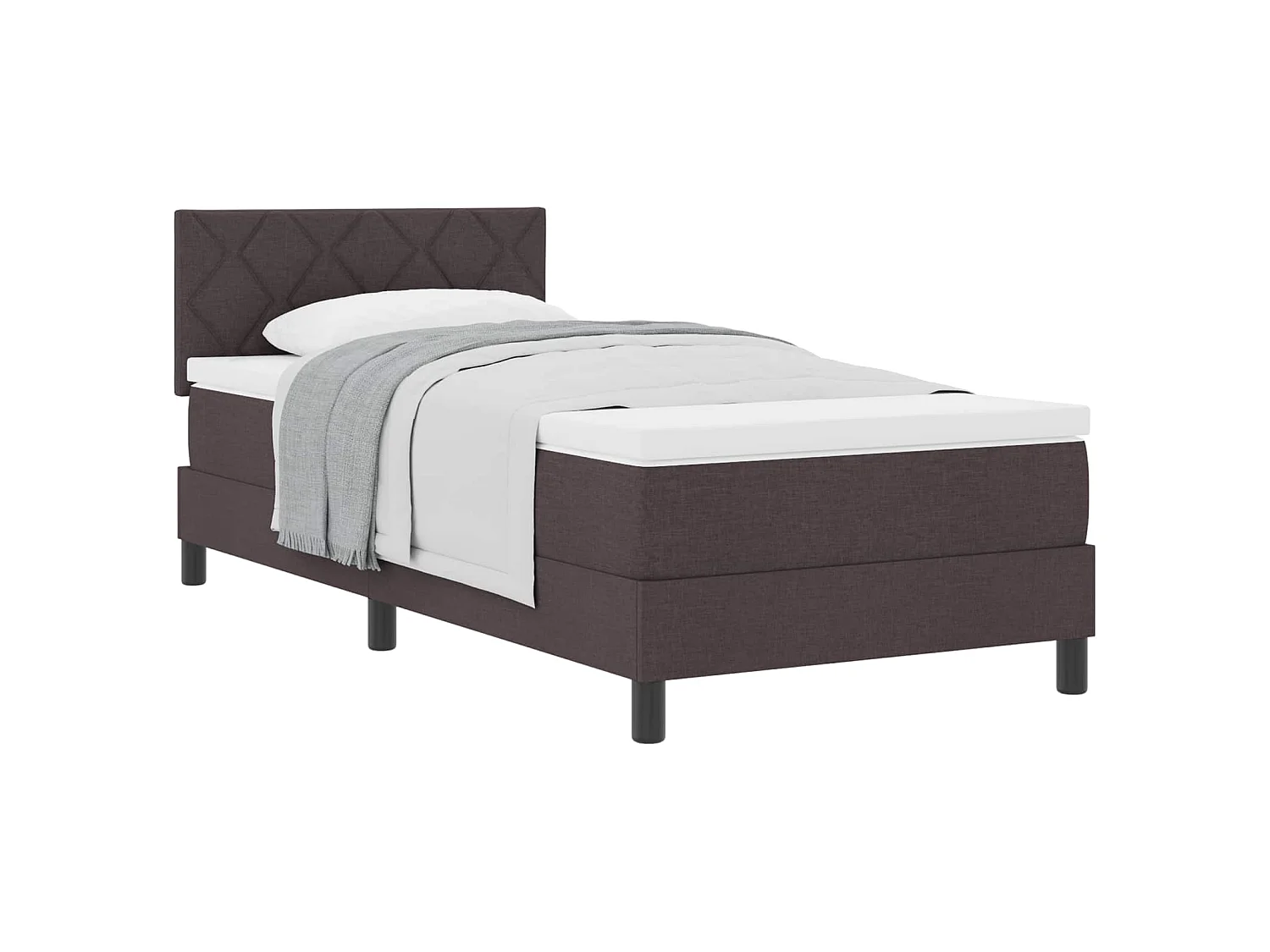 Boxspringbed met hoofdeinde Donkerbruin 90 x 200 cm Stof