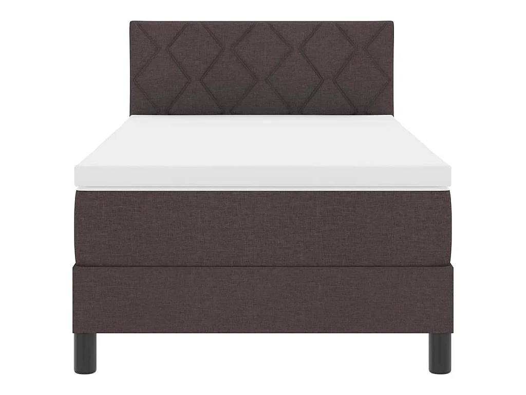 Boxspringbed met hoofdeinde Donkerbruin 90 x 200 cm Stof
