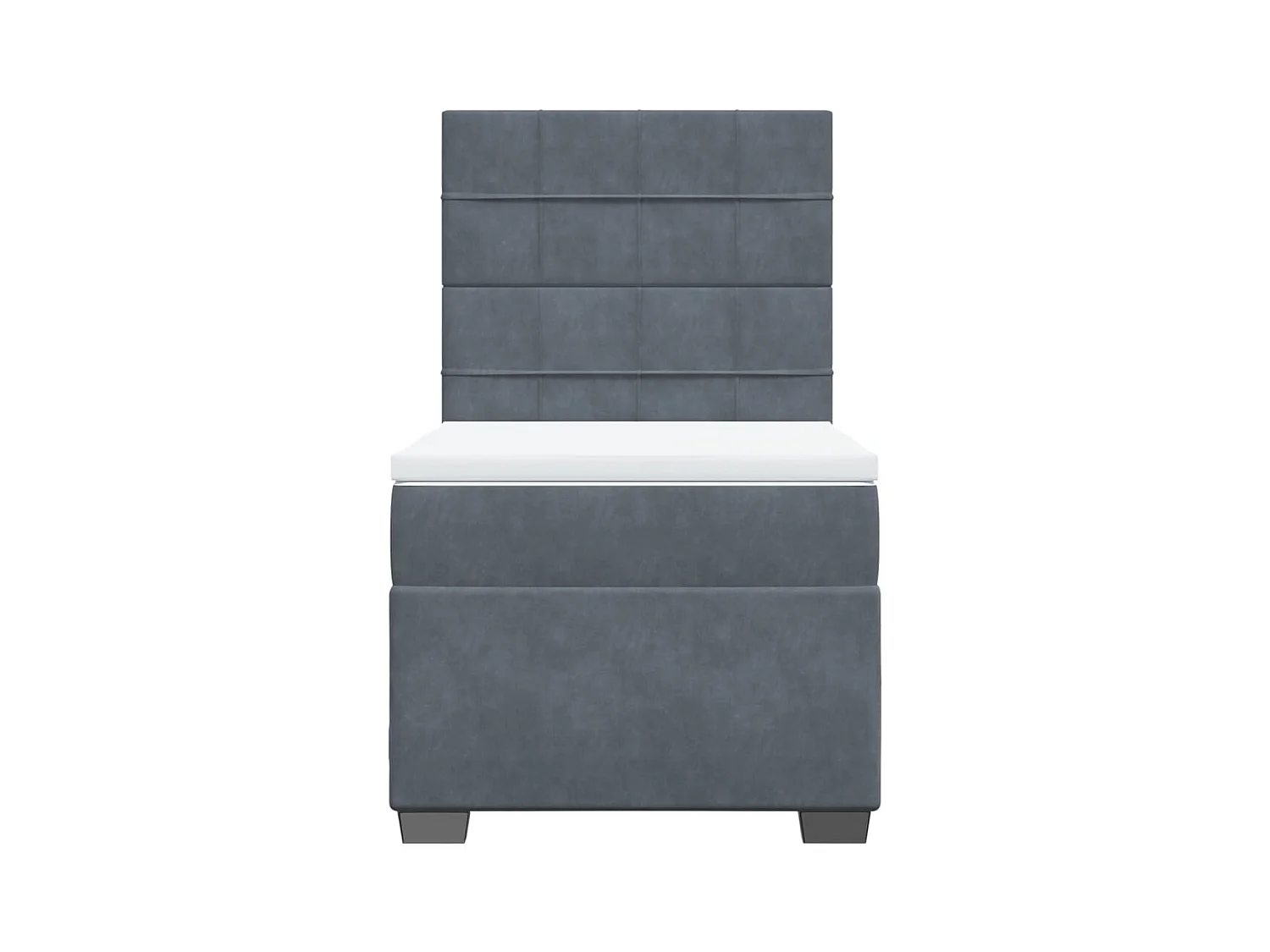 Giroletto a Molle con Materasso Grigio Scuro 90x190 cm Velluto