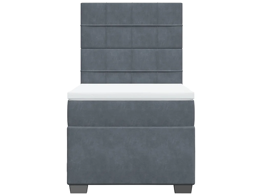 Boxspring met matras fluweel donkergrijs 90x190 cm