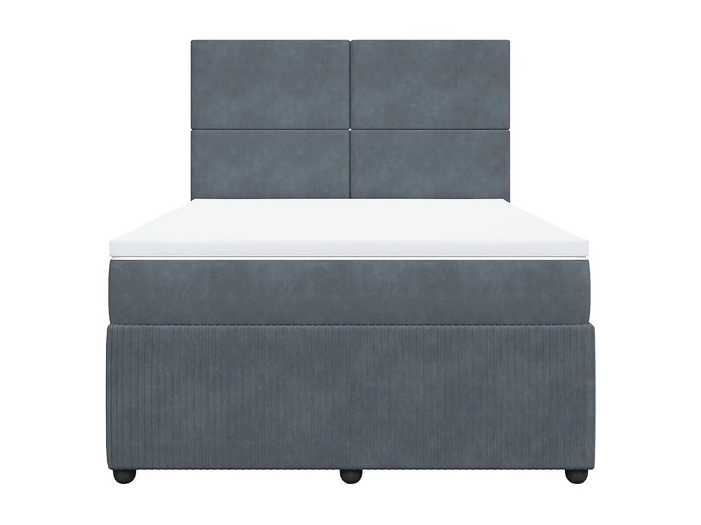 Sommier à lattes de lit et matelas Gris foncé 160x200cm Velours