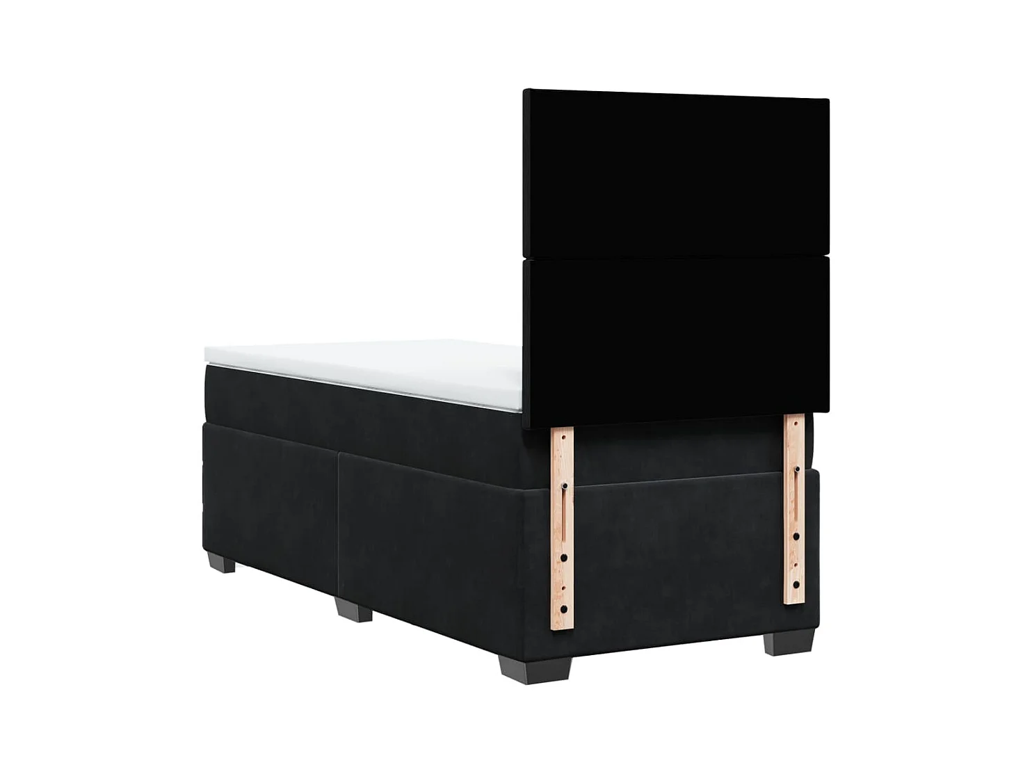 Boxspringbett mit Matratze Schwarz 100x200 cm Samt