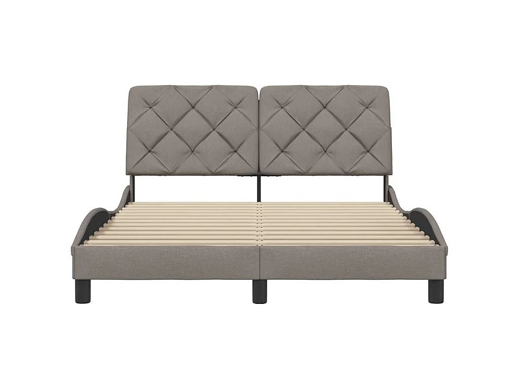 Bettgestell ohne Matratze Taupe 140x200 cm Stoff