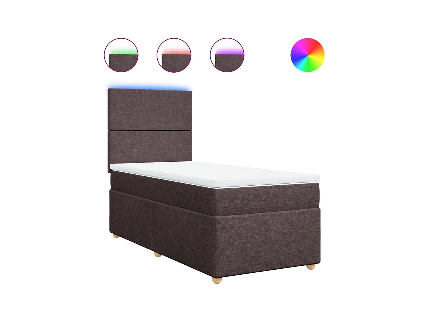 Boxspring met matras stof donkerbruin 90x200 cm