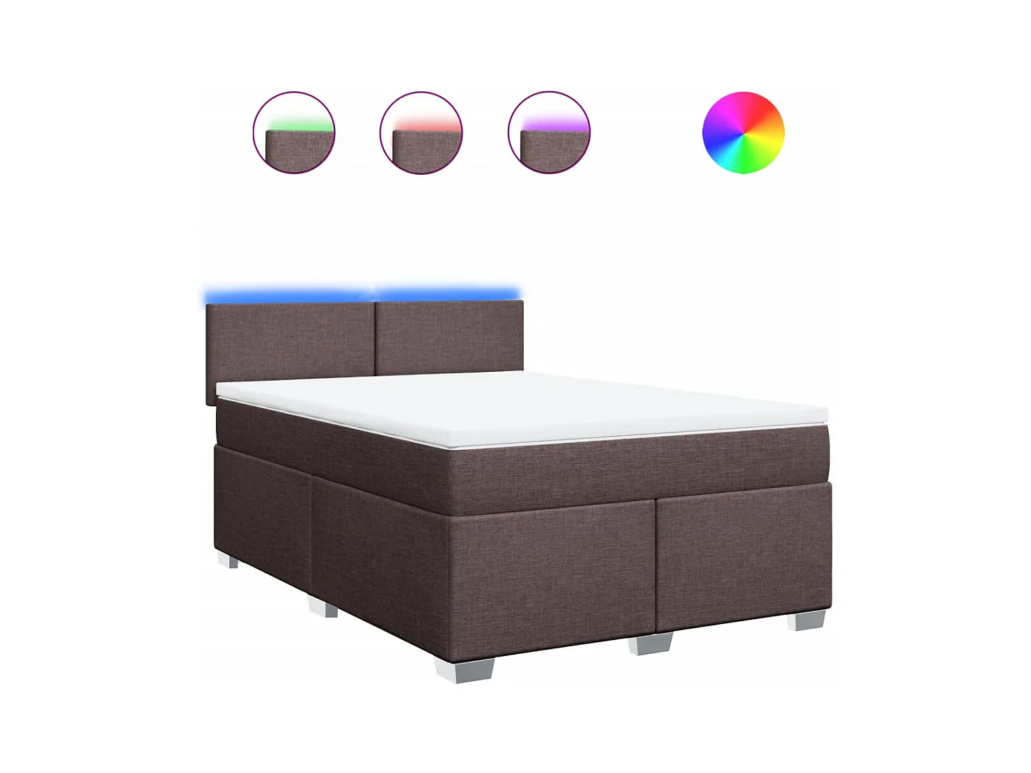 Boxspringbett mit Matratze Dunkelbraun 160x200 cm Stoff