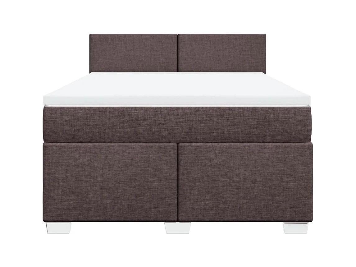 Boxspringbett mit Matratze Dunkelbraun 160x200 cm Stoff