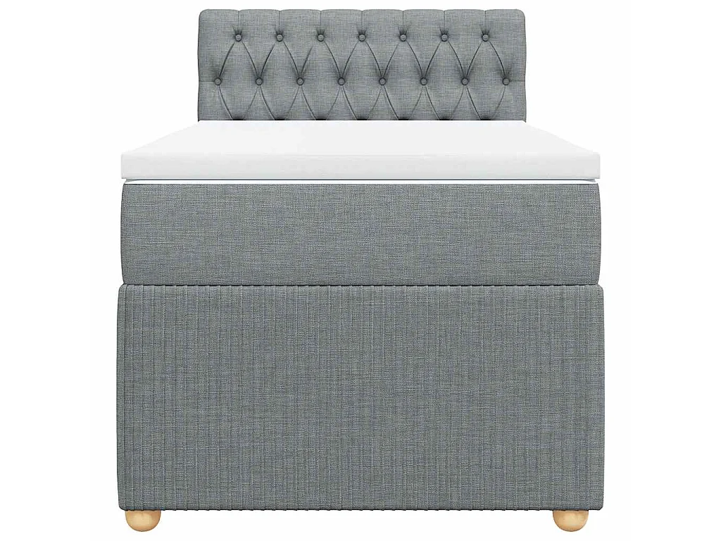 Sommier à lattes de lit avec matelas Gris clair 90x200 cm Tissu