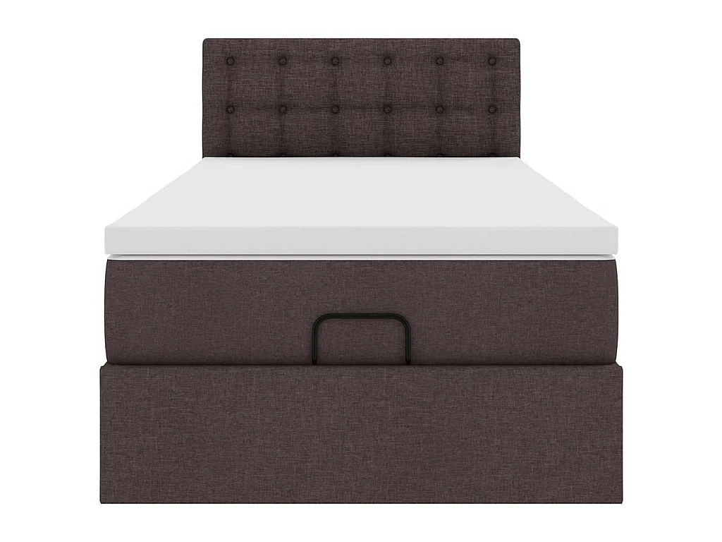 Bed met matras 100x200 cm stof donkerbruin