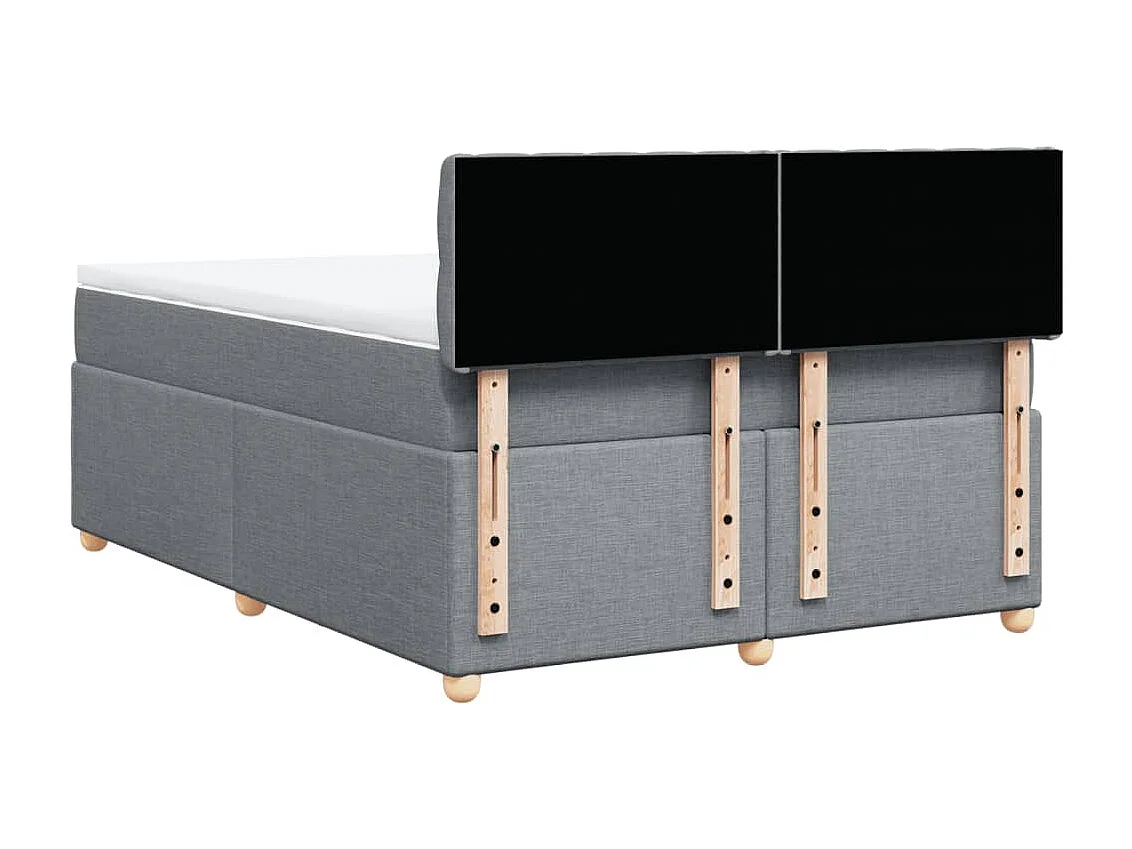 Boxspringbett mit Matratze Hellgrau 160x200 cm Stoff