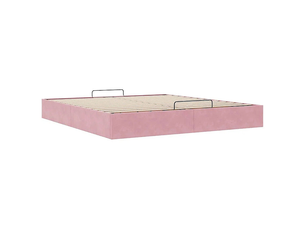 Ottoman bedframe zonder matras 180x200 cm fluweel roze