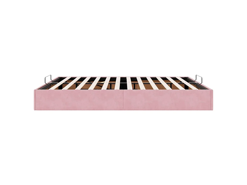 Ottoman bedframe zonder matras 180x200 cm fluweel roze