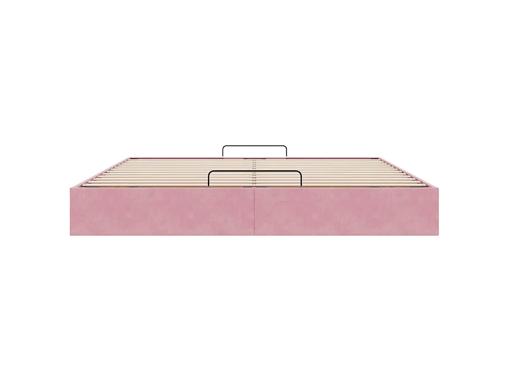 Ottoman bedframe zonder matras 180x200 cm fluweel roze