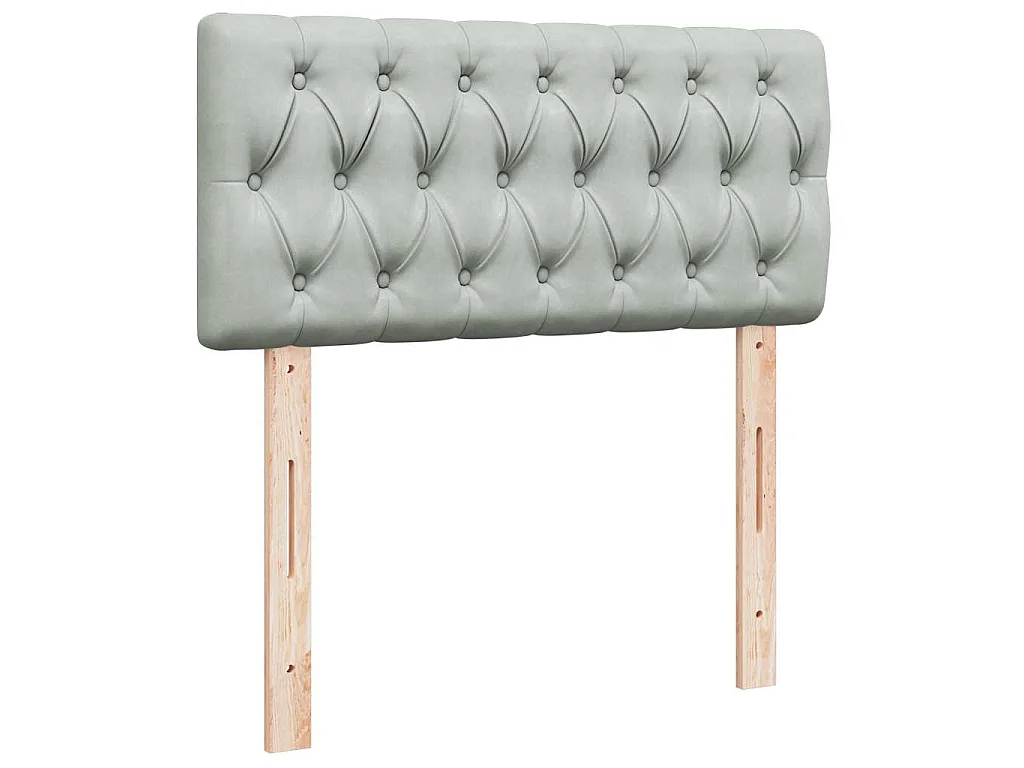 Estructura cama otomana colchón terciopelo gris claro 90x200cm