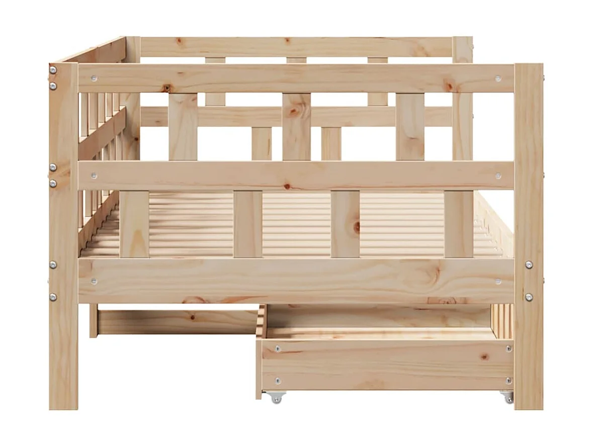 Lit de jour avec tiroirs sans matelas 90x190 cm bois massif