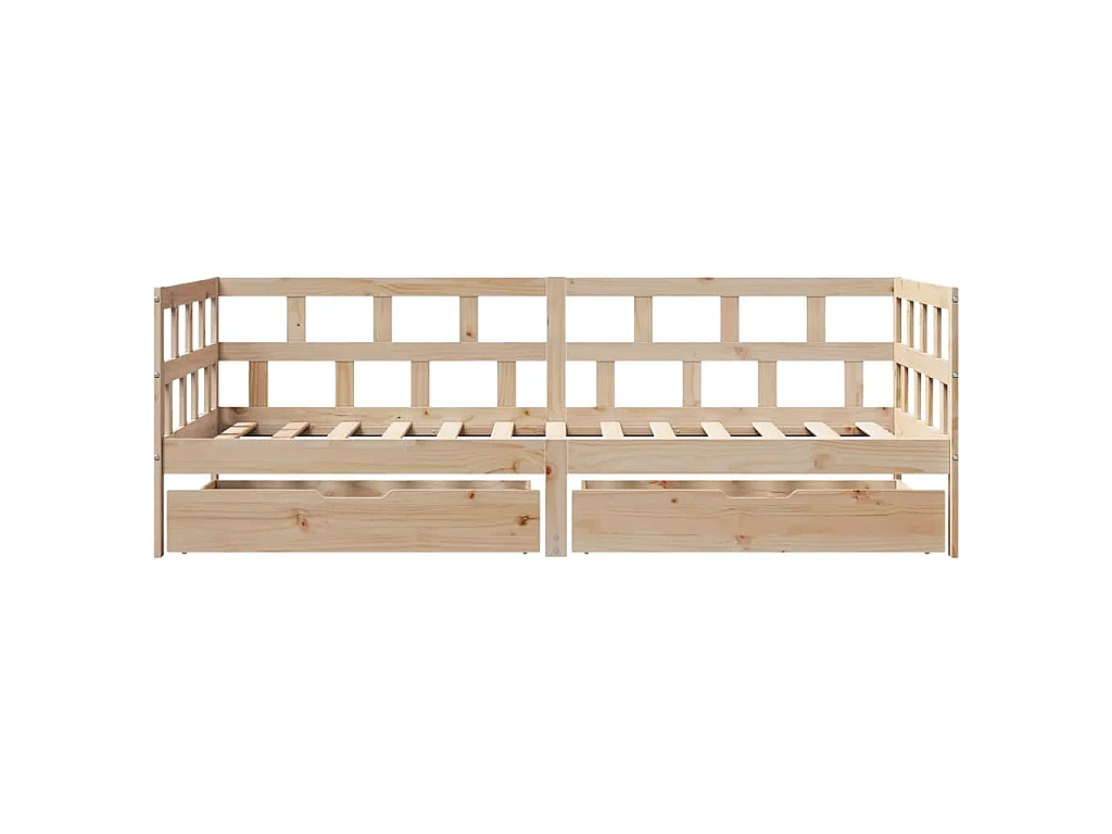 Lit de jour avec tiroirs sans matelas 90x190 cm bois massif