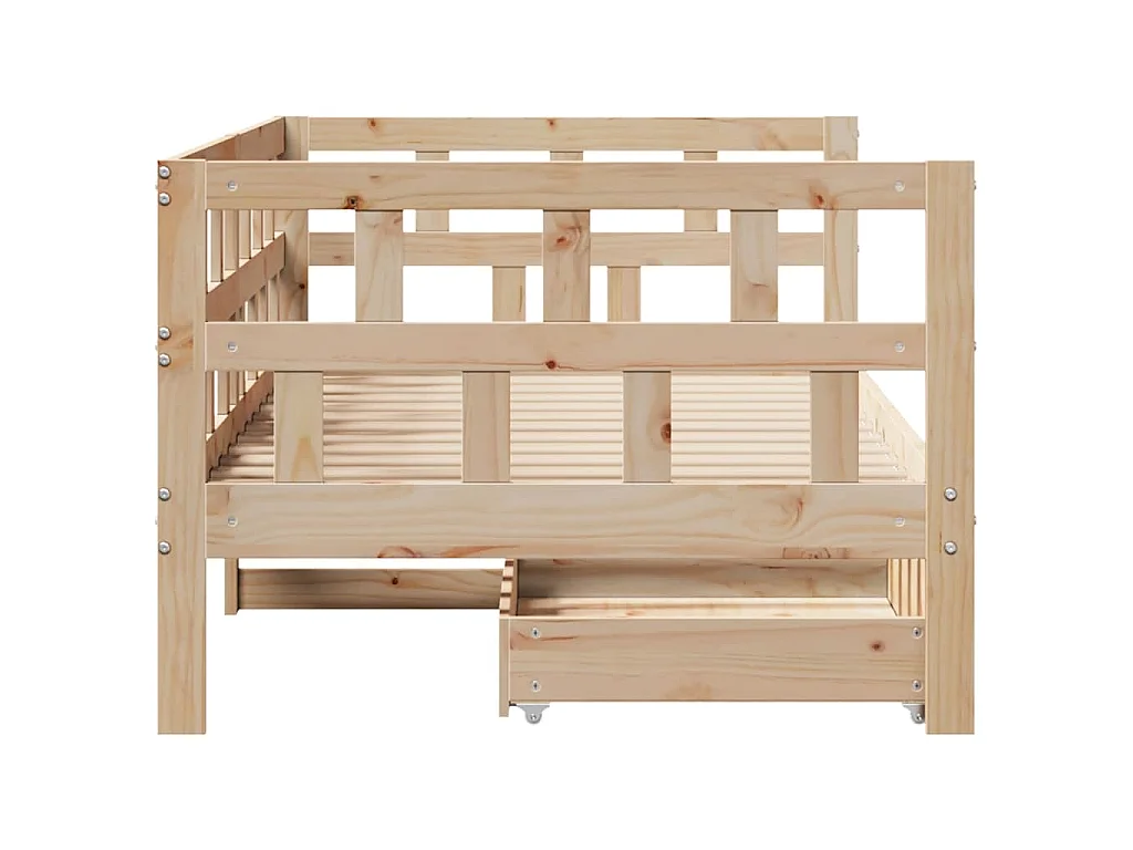 Lit de jour avec tiroirs sans matelas 90x190 cm bois massif