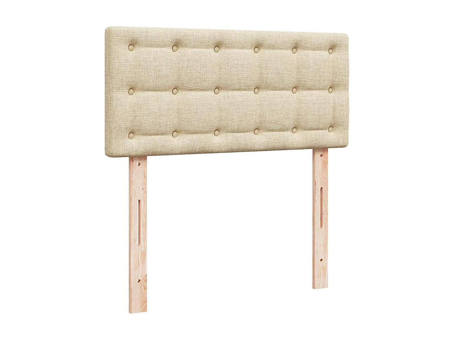 Pouf Letto con Materasso e LED Crema 90x200 cm in Tessuto