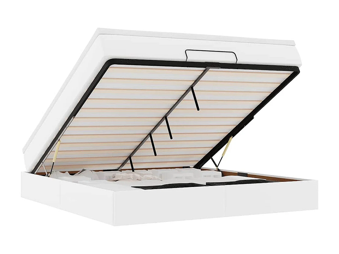 Ottoman bed met matras 180x200cm kunstleer wit