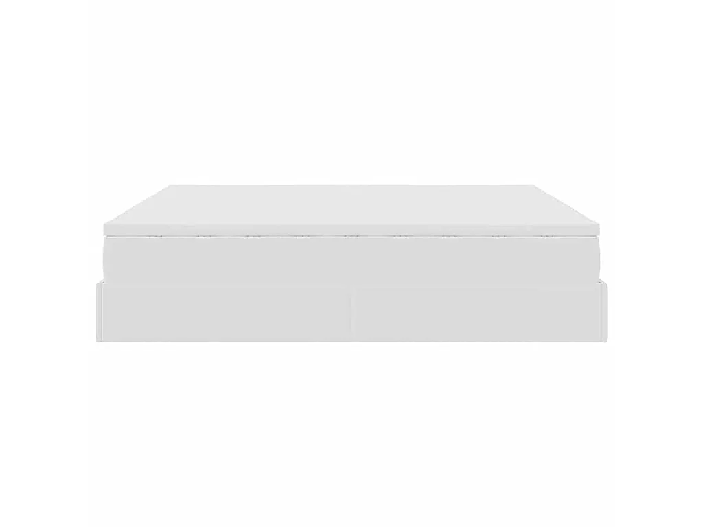 Estructura cama otomana colchón cuero sintético blanco