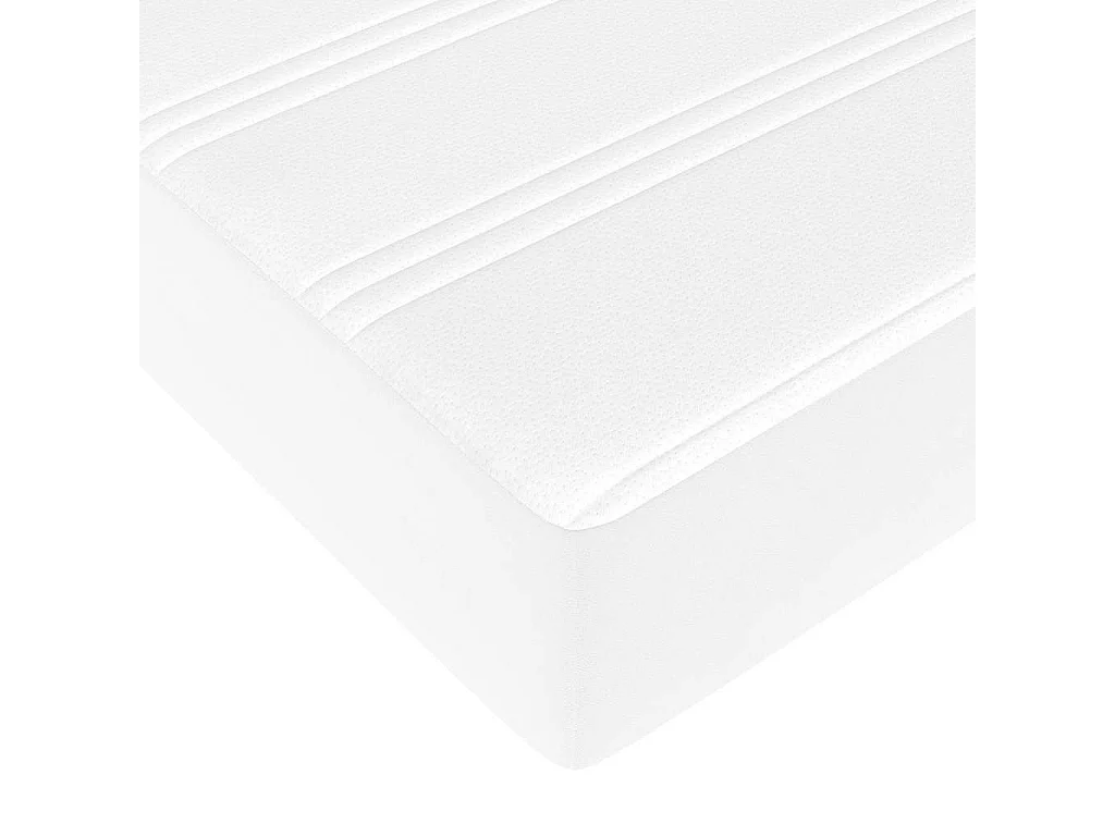 Estructura cama otomana colchón cuero sintético blanco