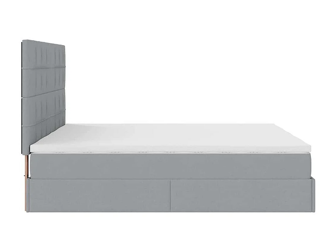 Estructura de cama otomana colchones tela gris claro 180x200cm