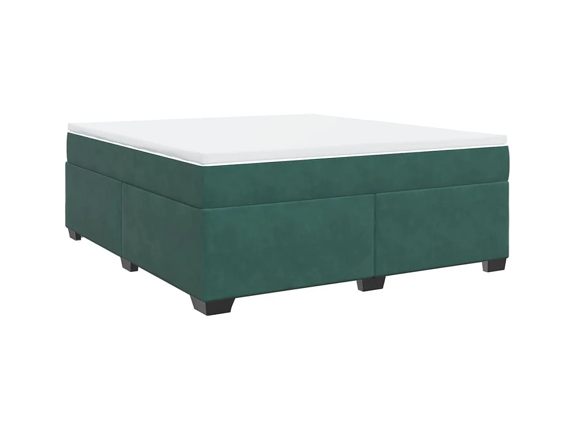 Sommier à lattes de lit et matelas Vert foncé 180x200cm Velours
