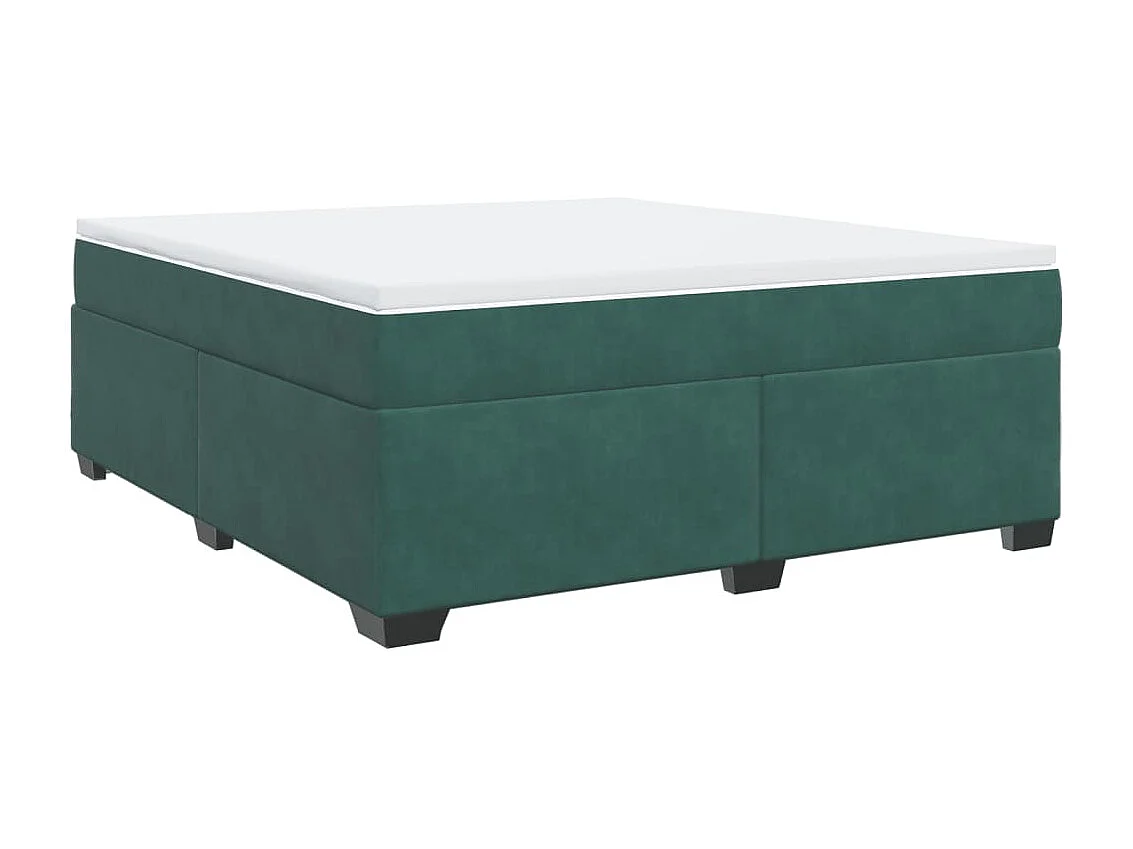 Boxspringbett mit Matratze Dunkelgrün 180x200 cm Samt