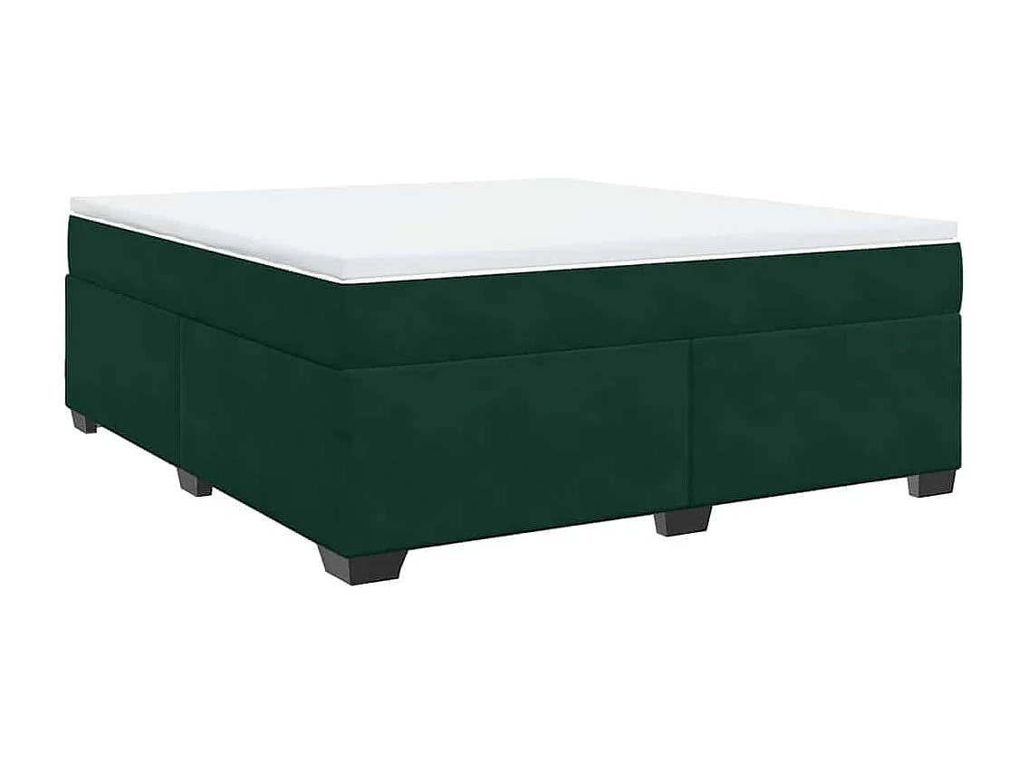 Sommier à lattes de lit et matelas Vert foncé 180x200cm Velours