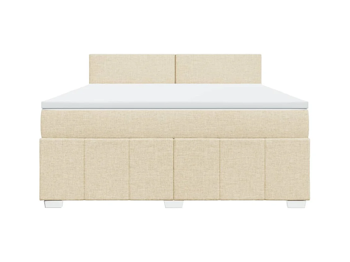Sommier à lattes de lit avec matelas Crème 180x200 cm Tissu