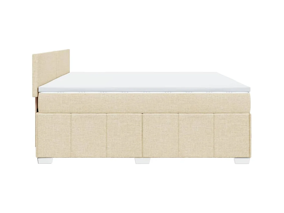 Sommier à lattes de lit avec matelas Crème 180x200 cm Tissu