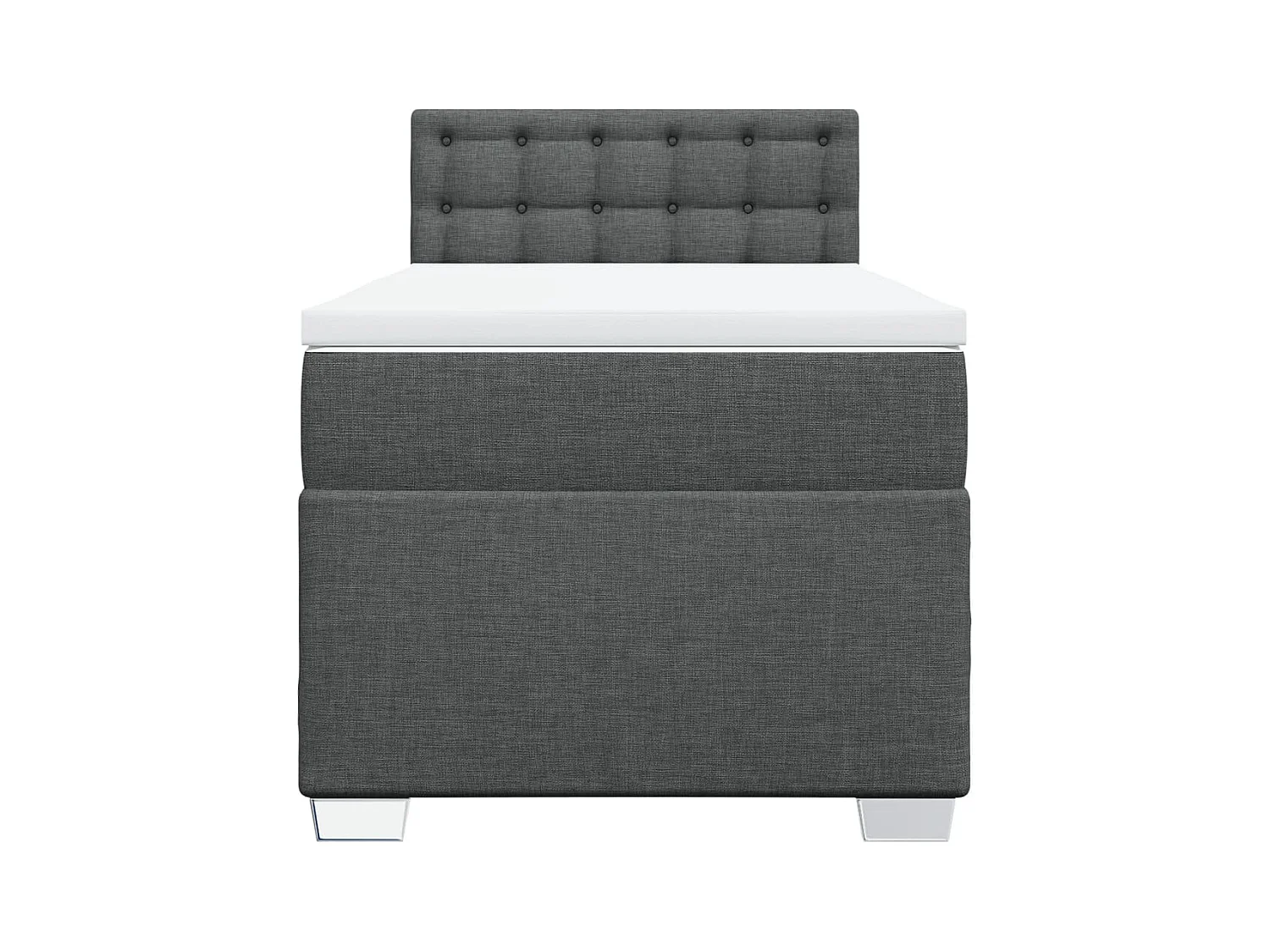 Sommier à lattes de lit et matelas Gris foncé 90x190 cm Tissu