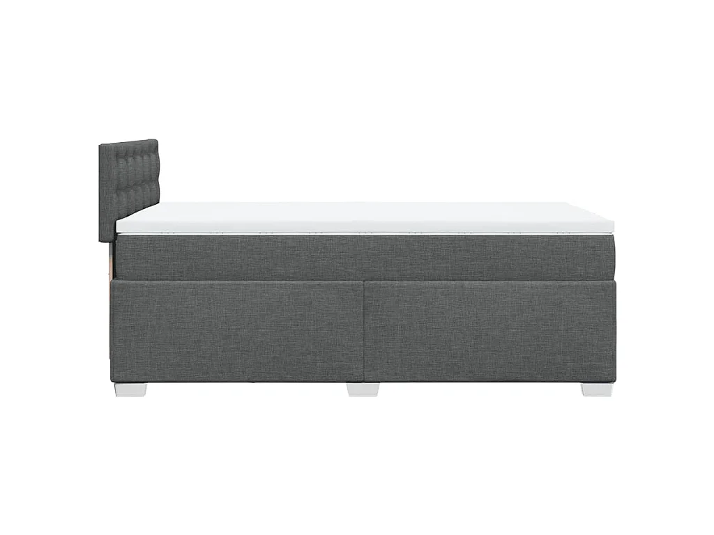 Boxspring met matras stof donkergrijs 90x190 cm