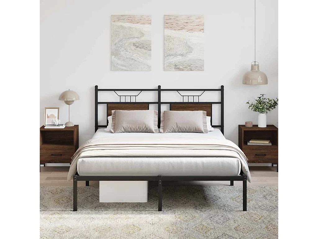 Bedframe zonder matras bewerkt hout bruin eikenkleur 140x200 cm