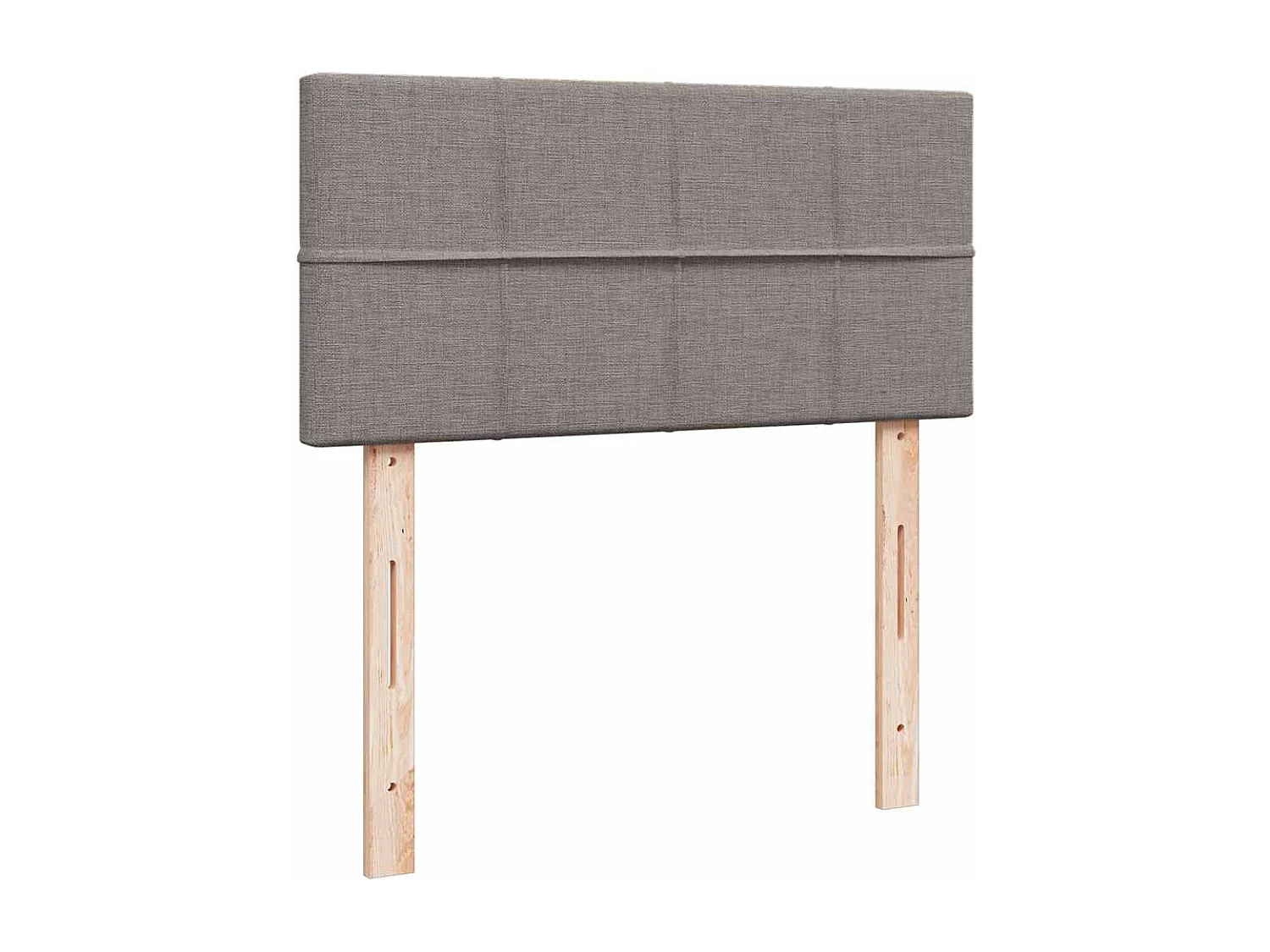 Cama box spring con colchón tela gris taupe 90x200 cm