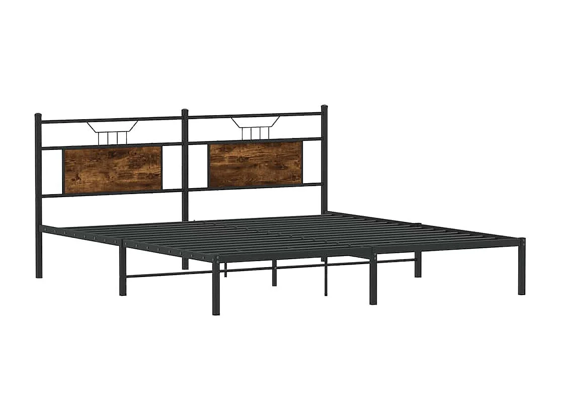 Cadre de lit sans matelas chêne fumé 160x200 cm bois ingénierie