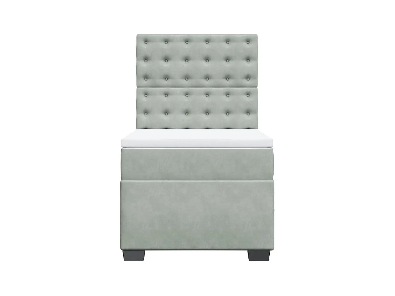 Boxspring met matras fluweel lichtgrijs 90x200 cm