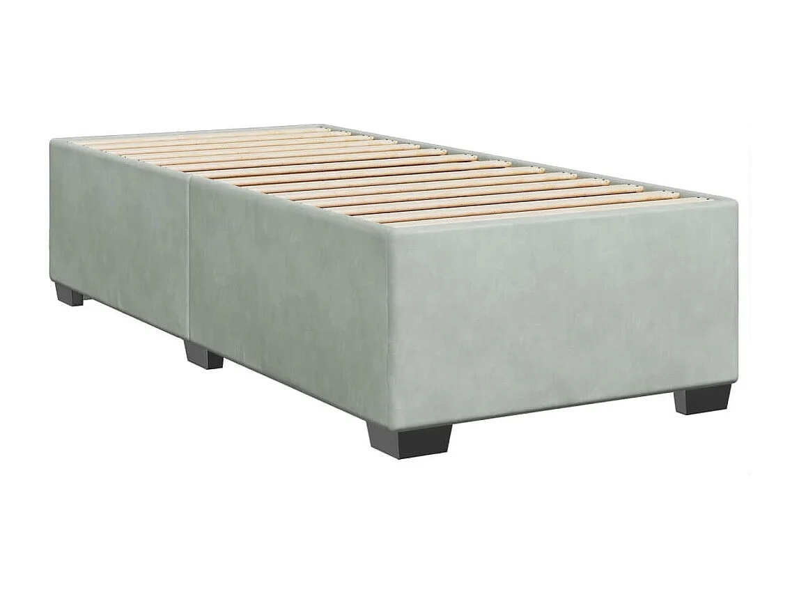 Sommier à lattes de lit et matelas Gris clair 90x200 cm Velours