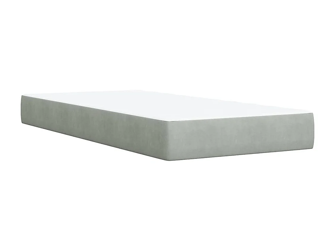 Sommier à lattes de lit et matelas Gris clair 90x200 cm Velours