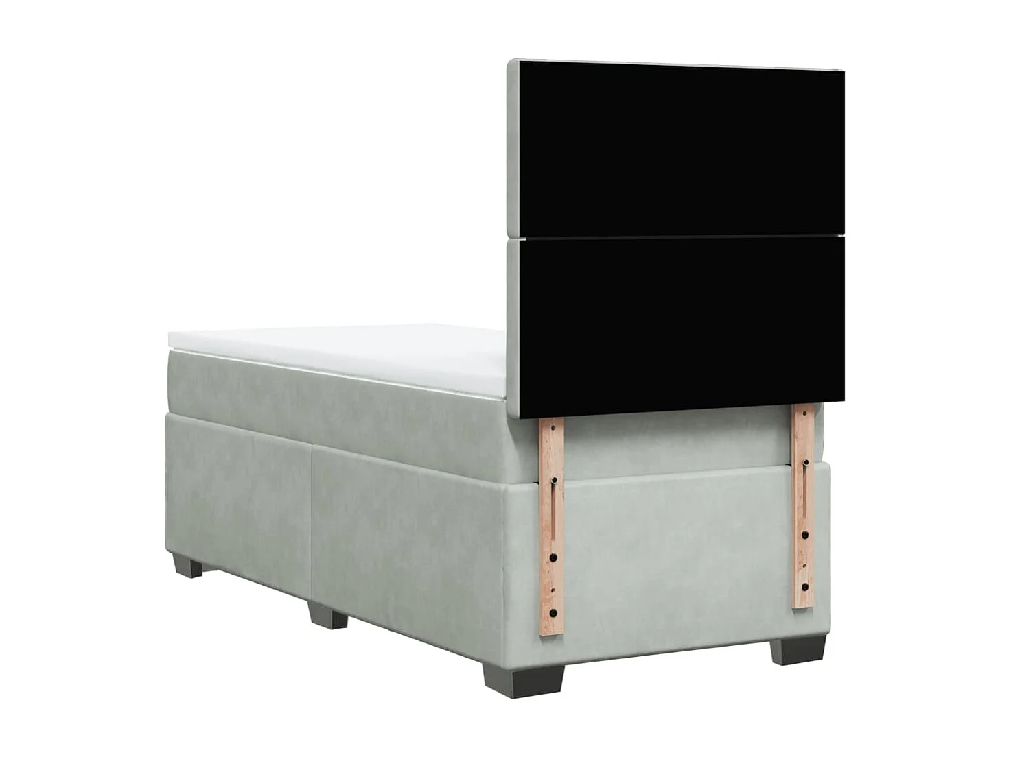 Sommier à lattes de lit et matelas Gris clair 90x200 cm Velours